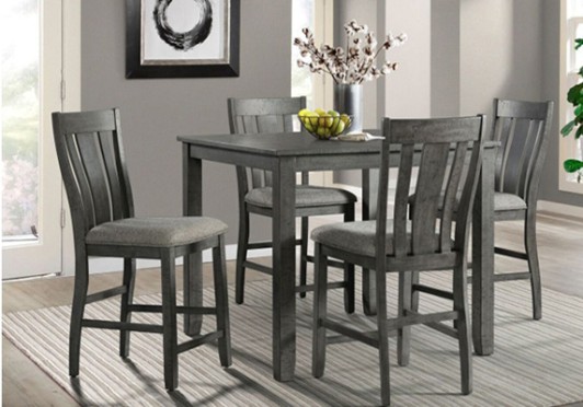 Hawthorne Gray Pub Table, 4 Chairs